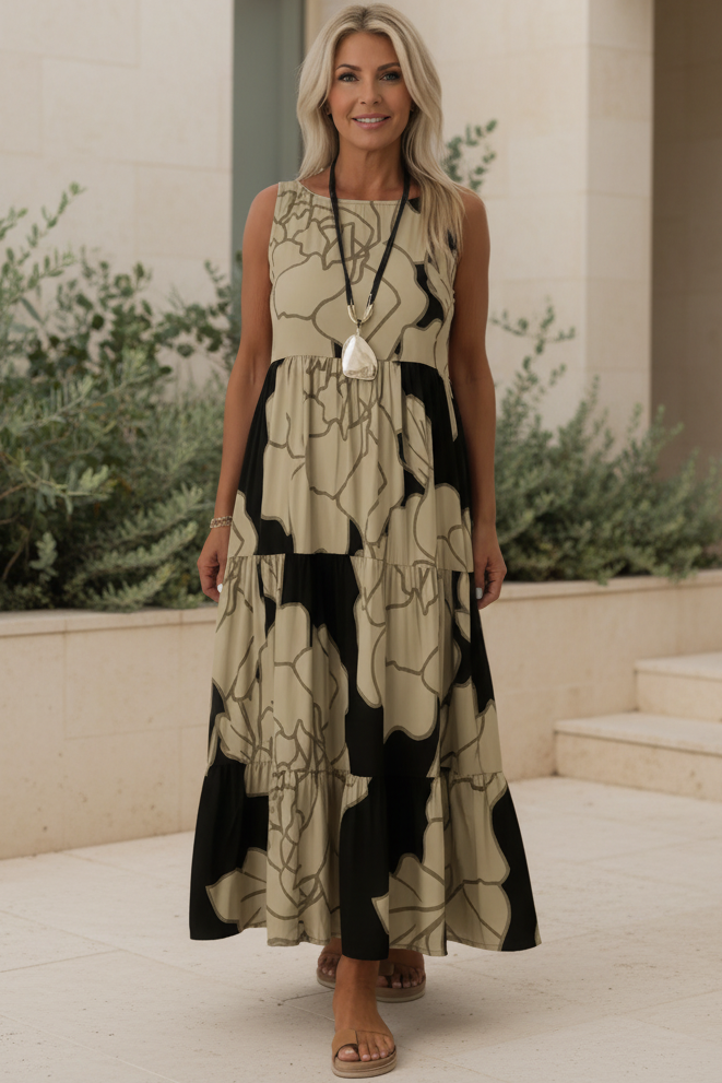 JINDI - ELEGANTE VESTIDO ESTAMPADO FLORAL