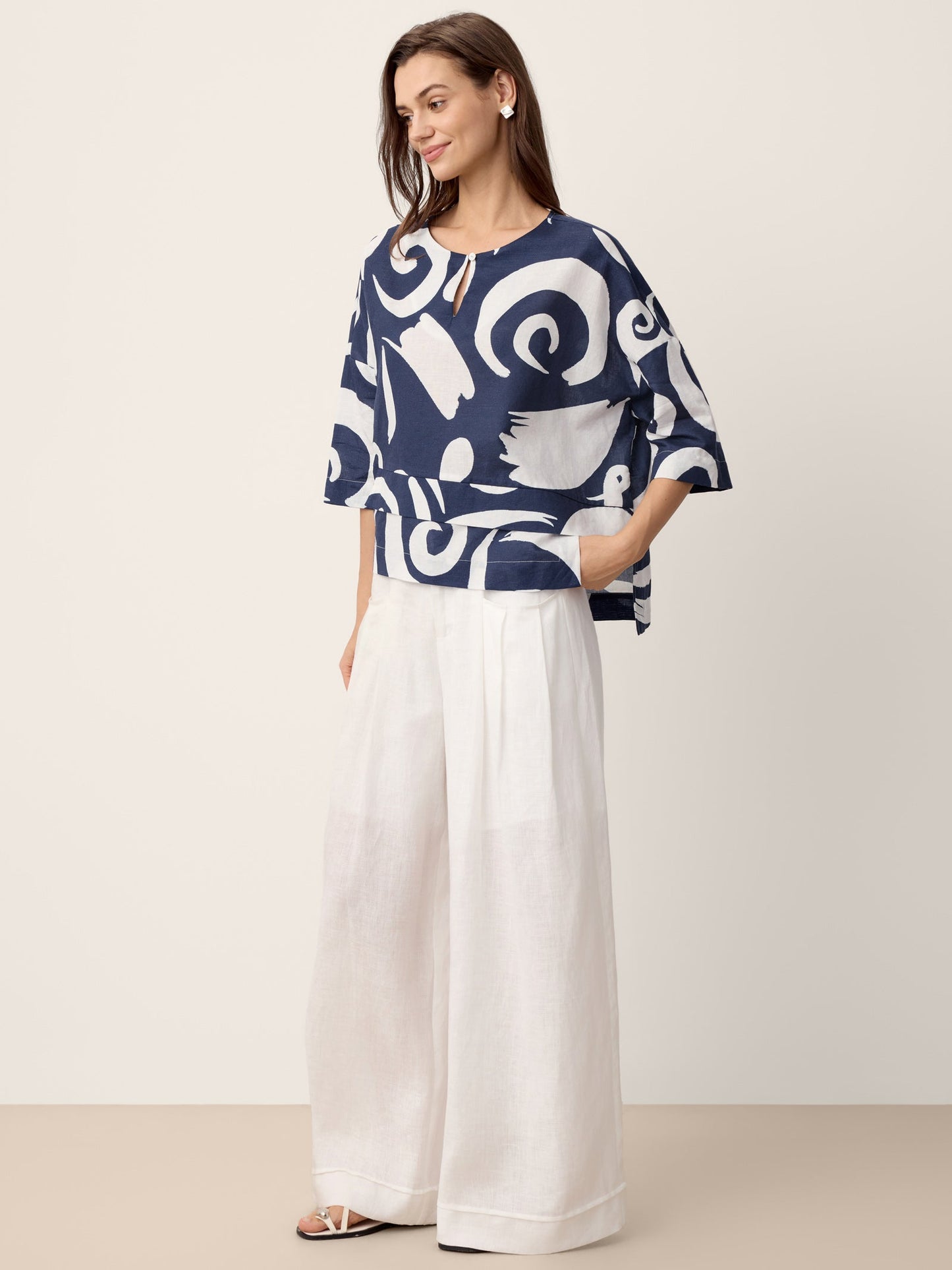 Layered Asymmetric Linen Top - NOREEN