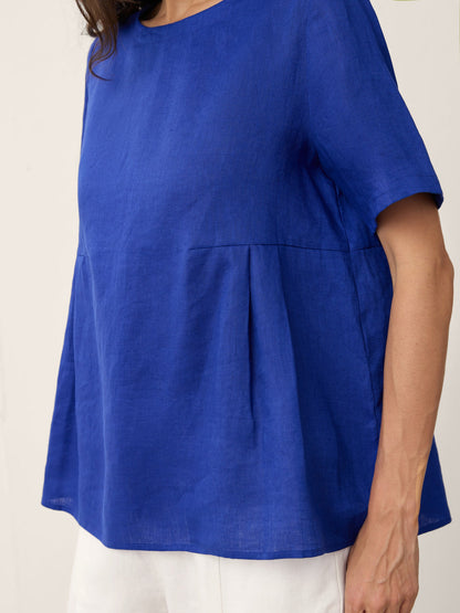 100% Linen Pleated Waist Relaxed Overtop FABIENNE