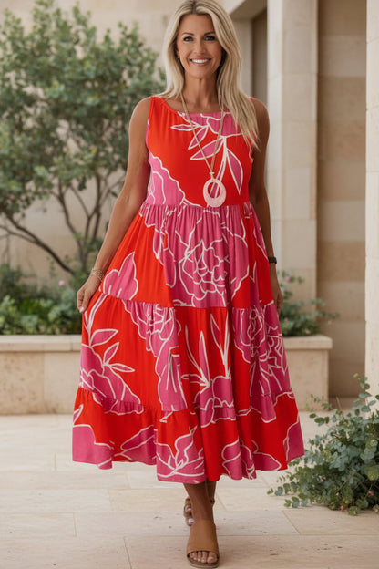 JINDI - ELEGANTE VESTIDO ESTAMPADO FLORAL