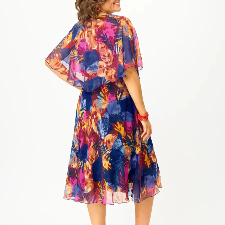 BÁRBARA | VESTIDO CÓMODO DE CHIFÓN TALLA GRANDE