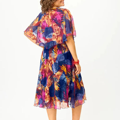 BÁRBARA | VESTIDO CÓMODO DE CHIFÓN TALLA GRANDE