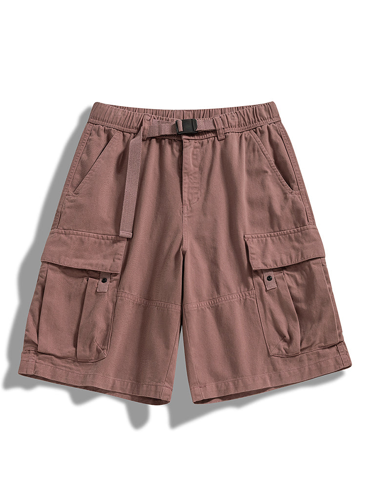 Men's Twill Cargo Shorts with Free Belt