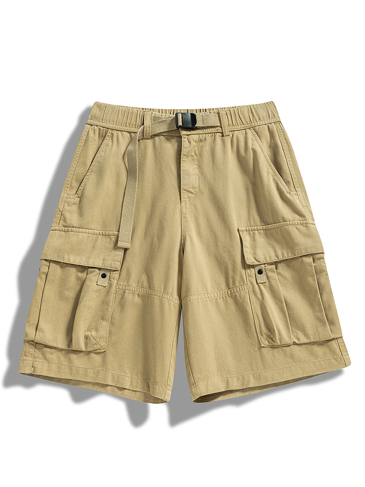 Men's Twill Cargo Shorts with Free Belt