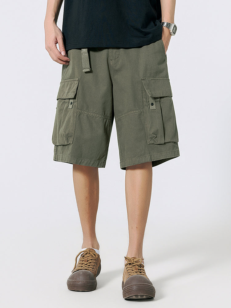 Men's Twill Cargo Shorts with Free Belt