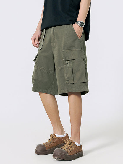 Men's Twill Cargo Shorts with Free Belt