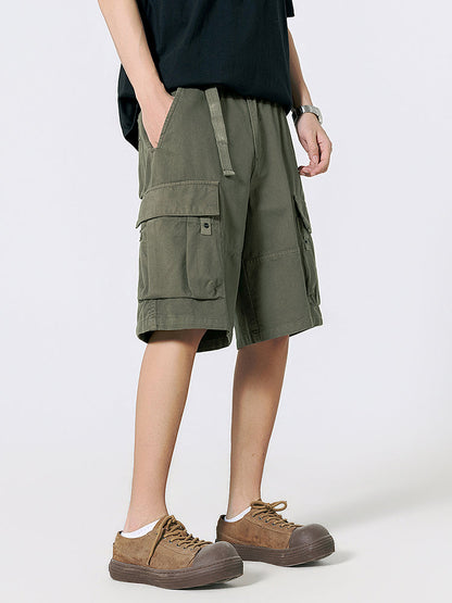 Men's Twill Cargo Shorts with Free Belt