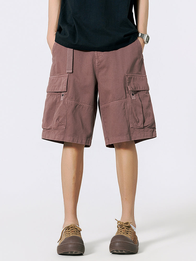 Men's Twill Cargo Shorts with Free Belt