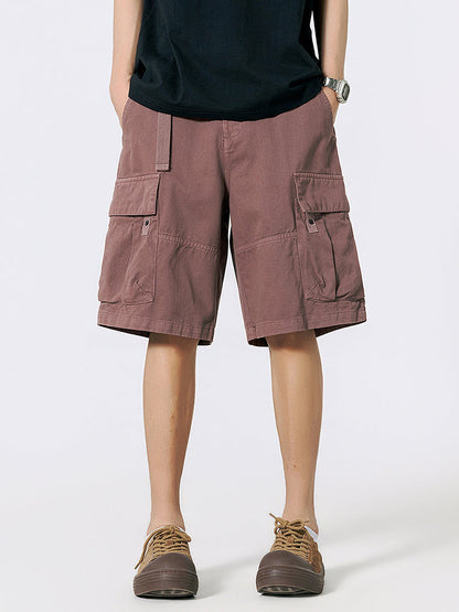 Men's Twill Cargo Shorts with Free Belt