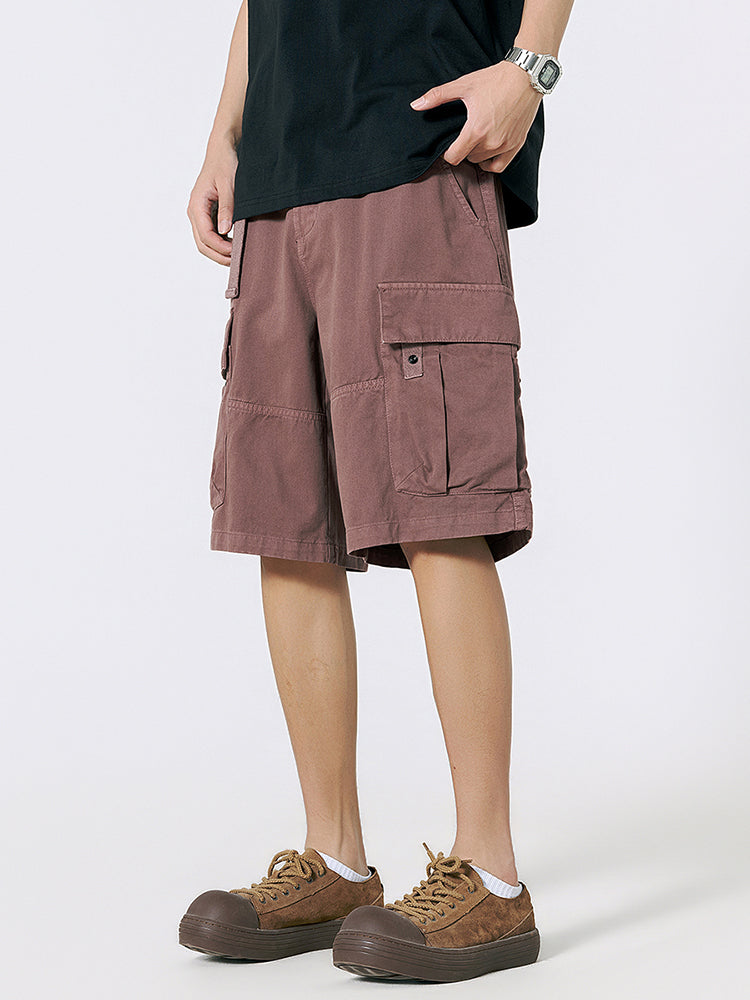 Men's Twill Cargo Shorts with Free Belt