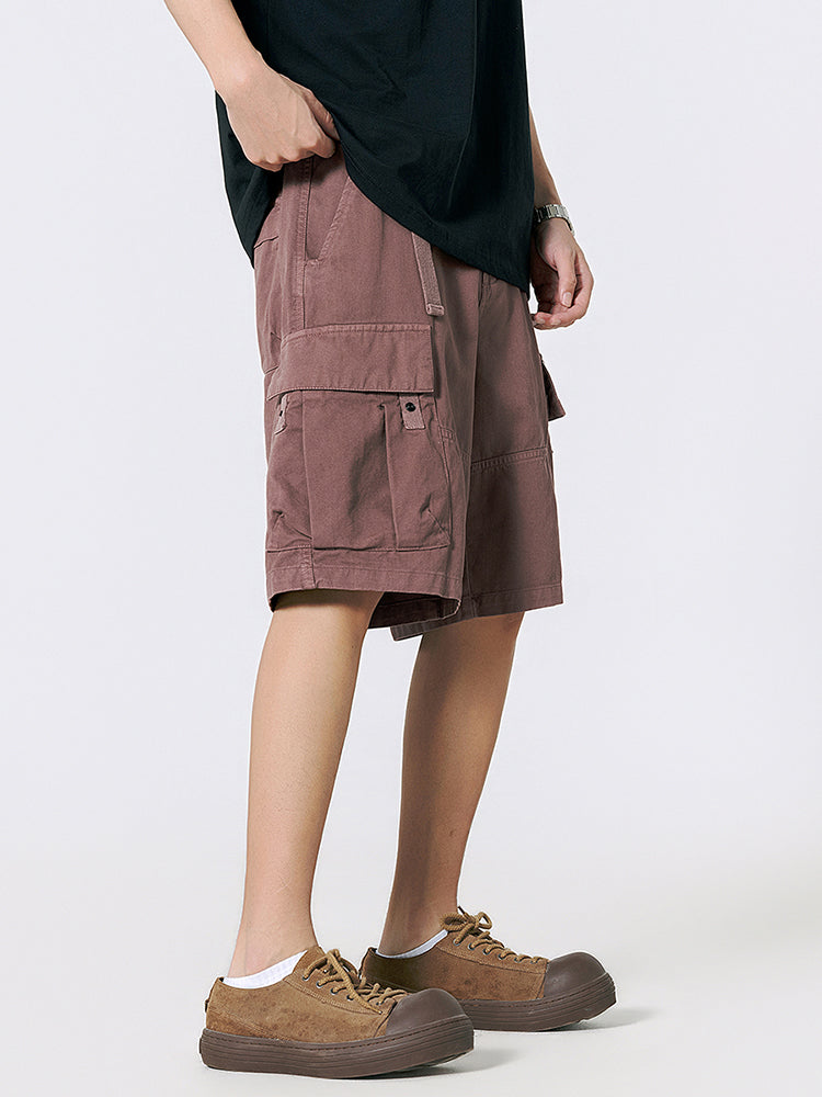Men's Twill Cargo Shorts with Free Belt