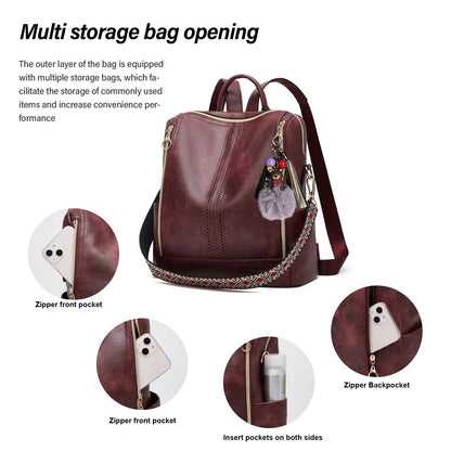 Mochila convertible 2 en 1 de cuero de lujo con estuche gratis