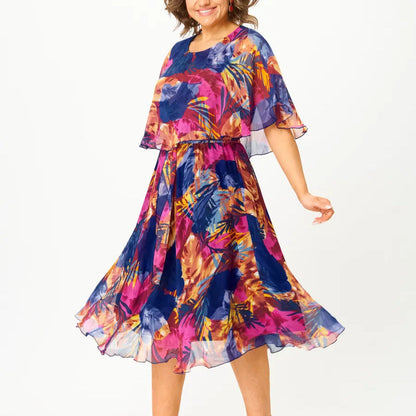 BÁRBARA | VESTIDO CÓMODO DE CHIFÓN TALLA GRANDE