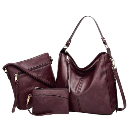 Conjunto de 3 bolsos hobo de cuero