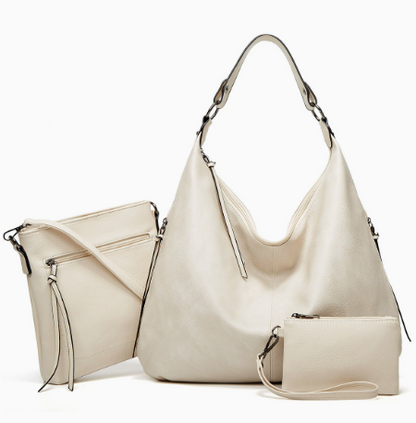 Conjunto de 3 piezas de bolso hobo suave y holgado