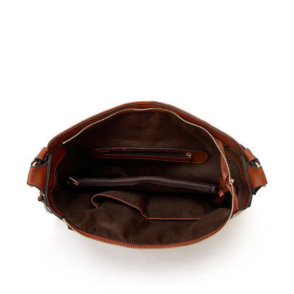 Bolso hobo de lujo antirrobo con estampado de cuero + gratis monedero tipo pouch
