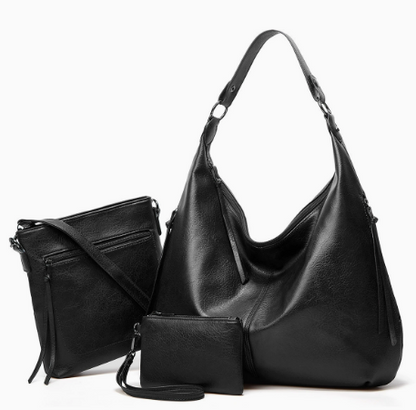 Conjunto de 3 piezas de bolso hobo suave y holgado