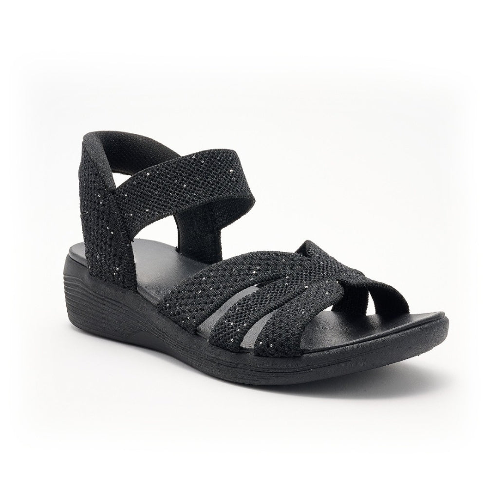 Sequin Knit Wedge Sandals – Stretch Into Summer