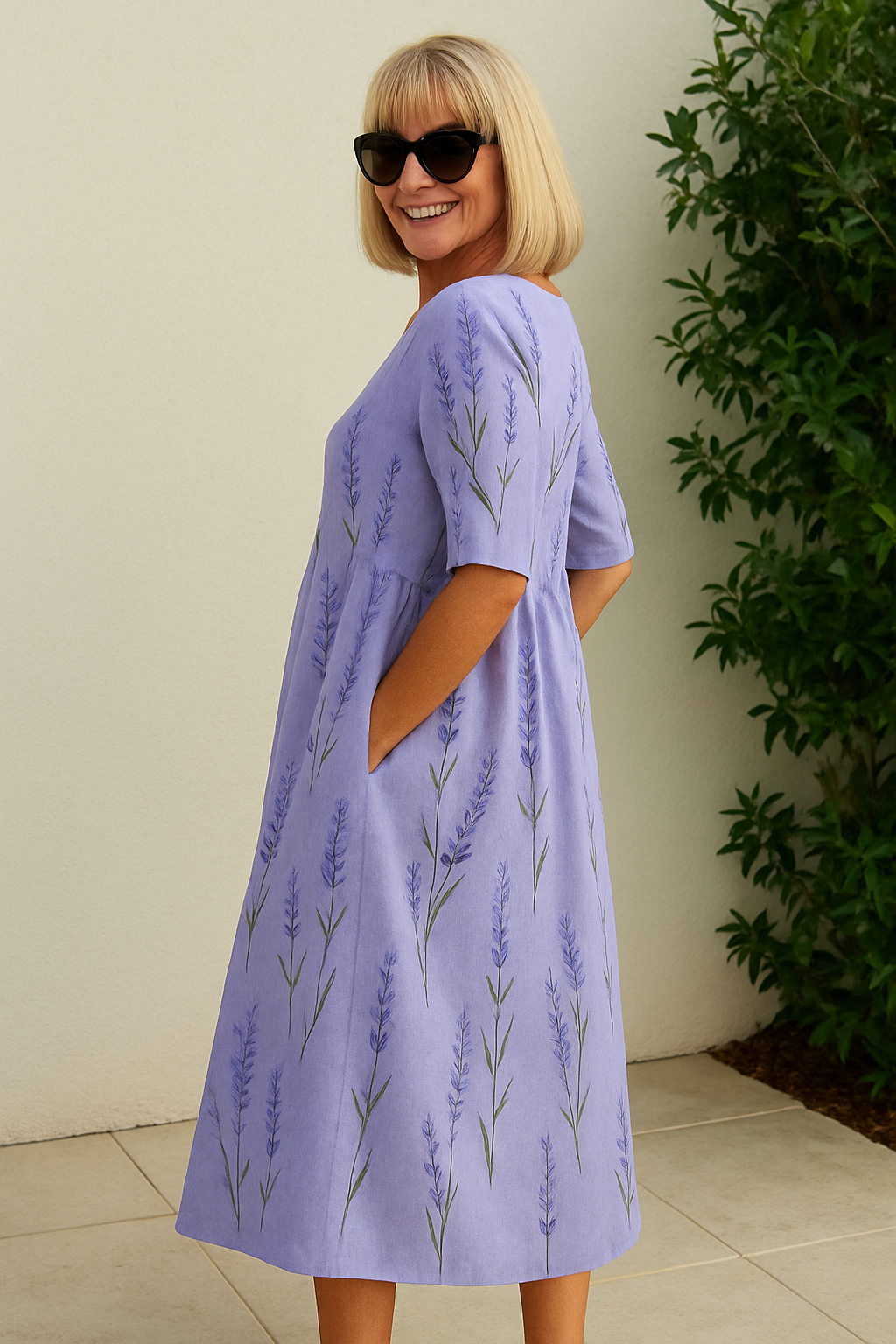 Eliza | Vestido midi relajado: elegancia sin esfuerzo, comodidad diaria