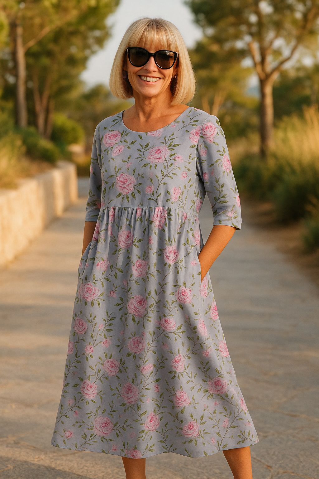 Eliza | Vestido midi relajado: elegancia sin esfuerzo, comodidad diaria