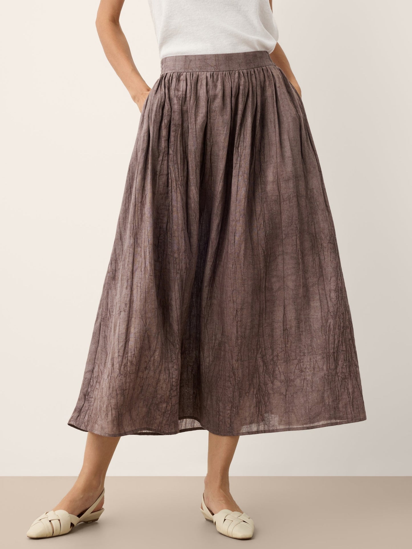 Falda Lyocell Textured Pleated Waist ROSAMUND
