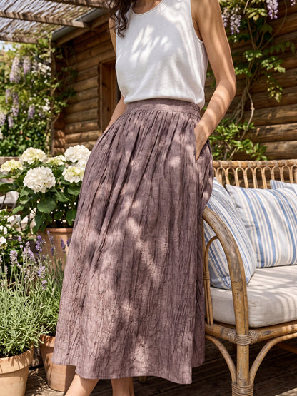 Falda Lyocell Textured Pleated Waist ROSAMUND