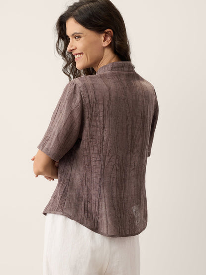 Chaqueta Lyocell Textured Stand Collar PHILIPPA