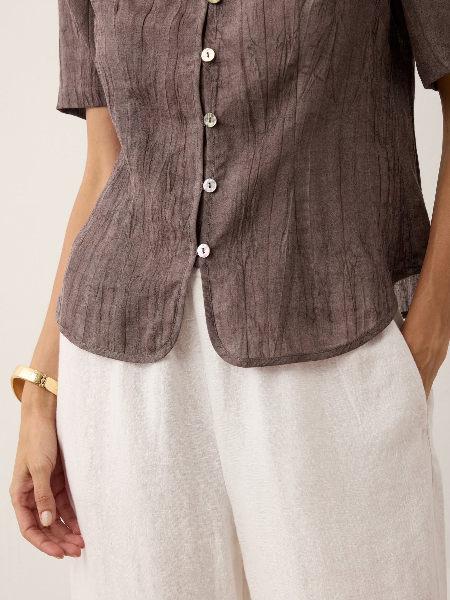 Chaqueta Lyocell Textured Stand Collar PHILIPPA