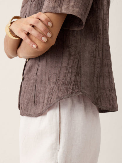 Chaqueta Lyocell Textured Stand Collar PHILIPPA