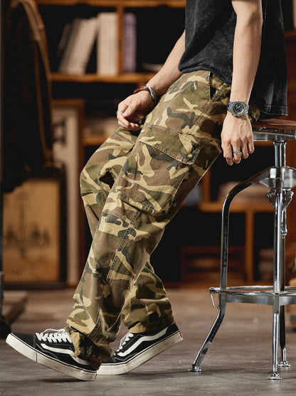 Men's American Vintage-Inspired Camo Cargo Pants