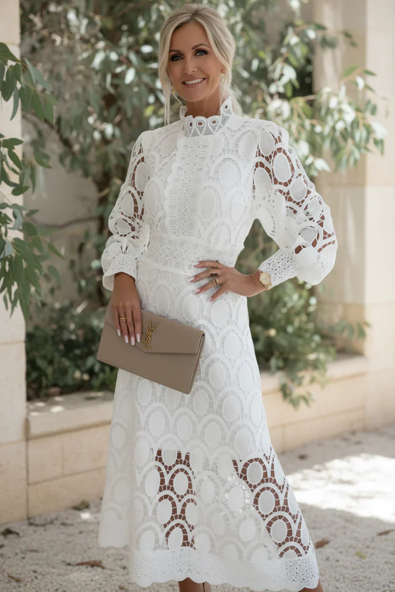 VALENTINA – VESTIDO MIDI DE ENCAJE
