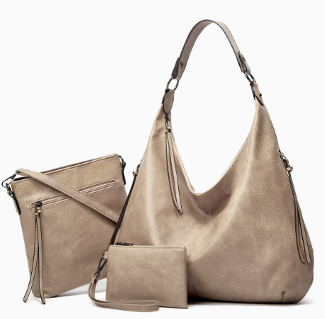 3-Piece Soft Relaxed Hobo Bag Set