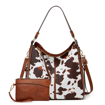 Bolso hobo de lujo antirrobo con estampado de cuero + gratis monedero tipo pouch