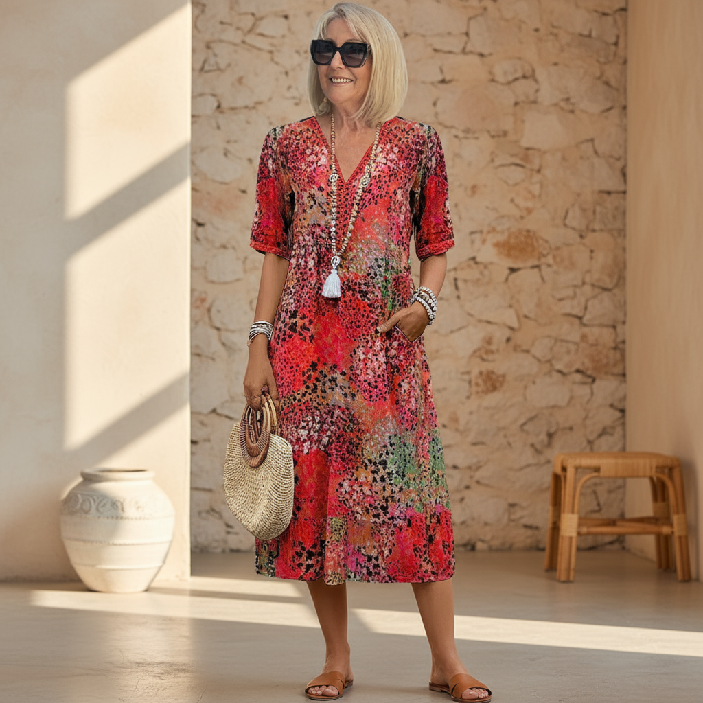 VERÓNICA | VESTIDO MIDI VIBRANTE