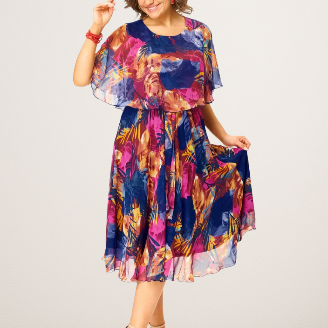 BÁRBARA | VESTIDO CÓMODO DE CHIFÓN TALLA GRANDE